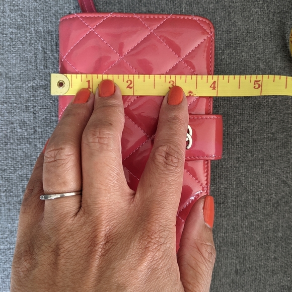 Chanel (Authentic) Patent Tri-fold Quilted Wallet - Picture 14 of 15